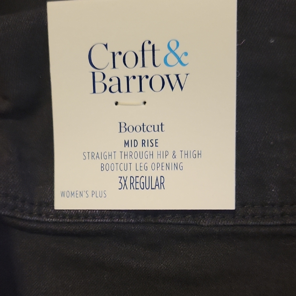 Croft & Barrow Women's Plus Bootcut Pants - Black
